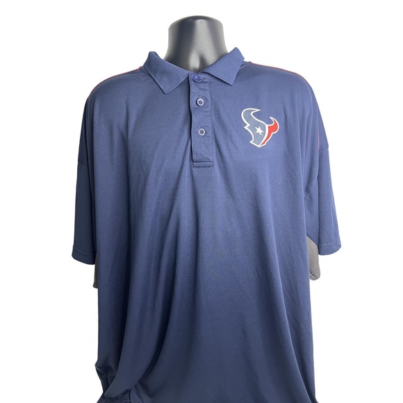 Houston Texans Shirt Mens 5XL Blue NFL Football Polo Short Sleeve Fanatics - Picture 1 of 7